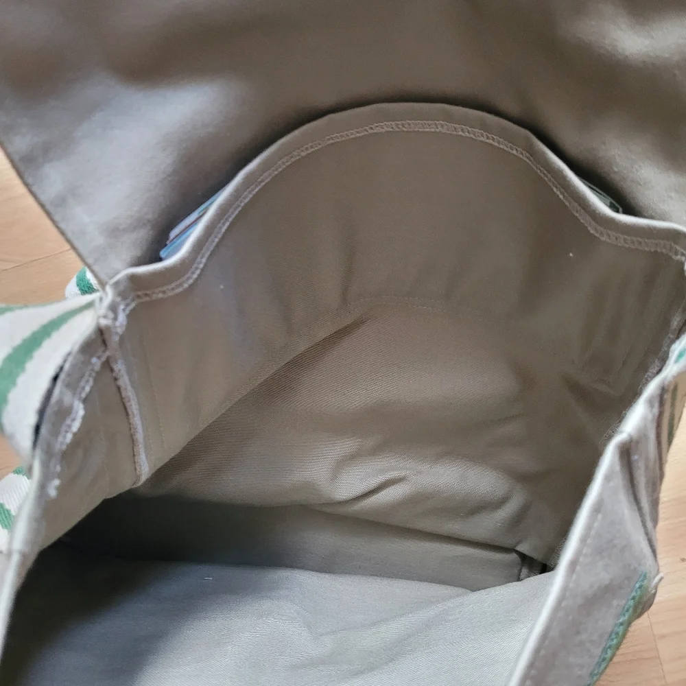 Khaki Canvas Messenger Safari Bag
